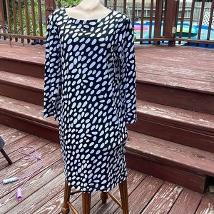 See Design Dress  Black and White Polka Dots with Pockets L/S Cotton